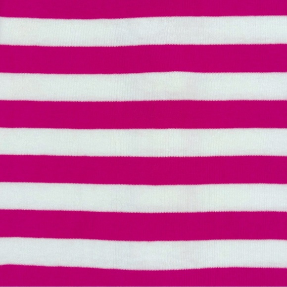 Hanna Andersson Bold Stripe Sleeper Girls 3T 90 cm Power Pink Hanna White Cotton - Picture 2 of 4